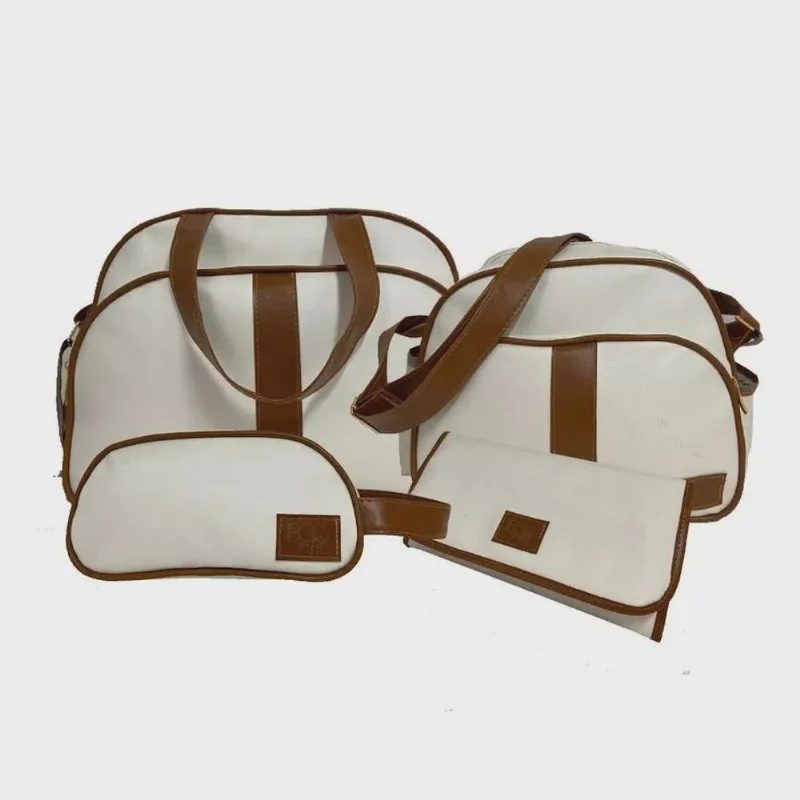Kit bolsa maternidade completo com bolsa E trocador branco 4 peças