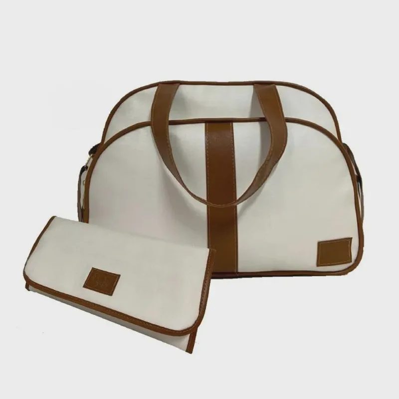 Kit bolsa maternidade com mochila trocador E frasqueira branco 3 peças