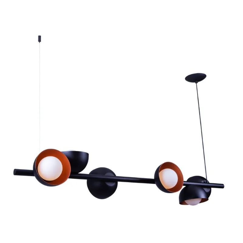 Pendente Noruega Preto/Cobre G9 6 Lâmpadas Startec