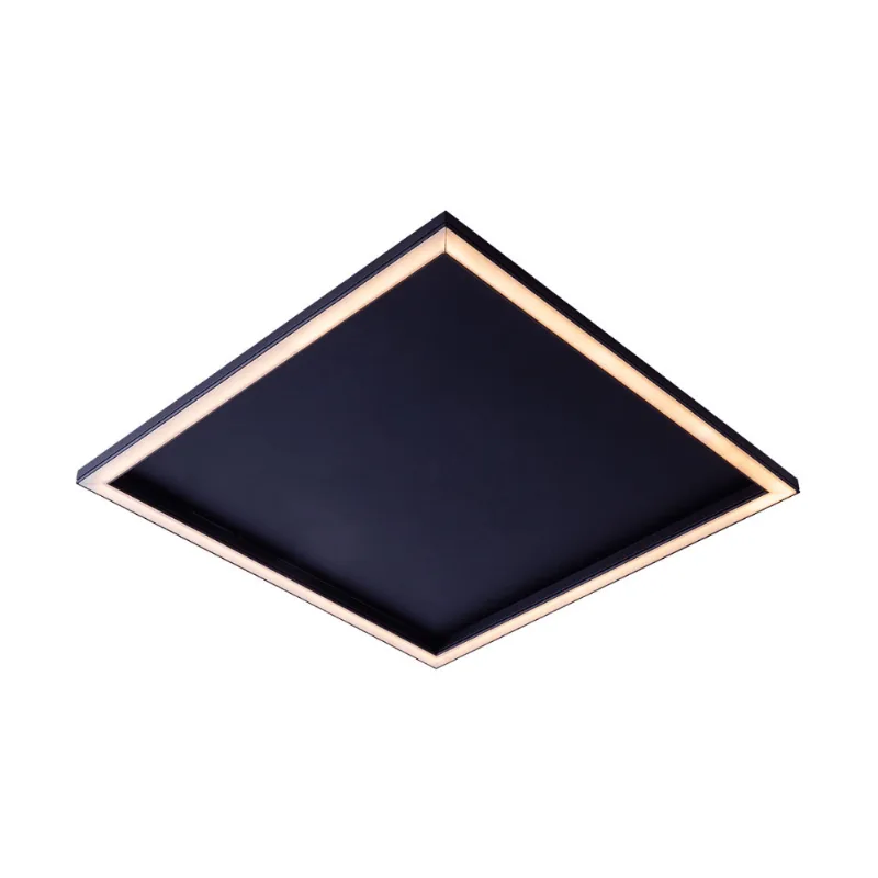 Plafon Led Urban Fechado Quadrado 6000k Preto 2 Lampadas Startec