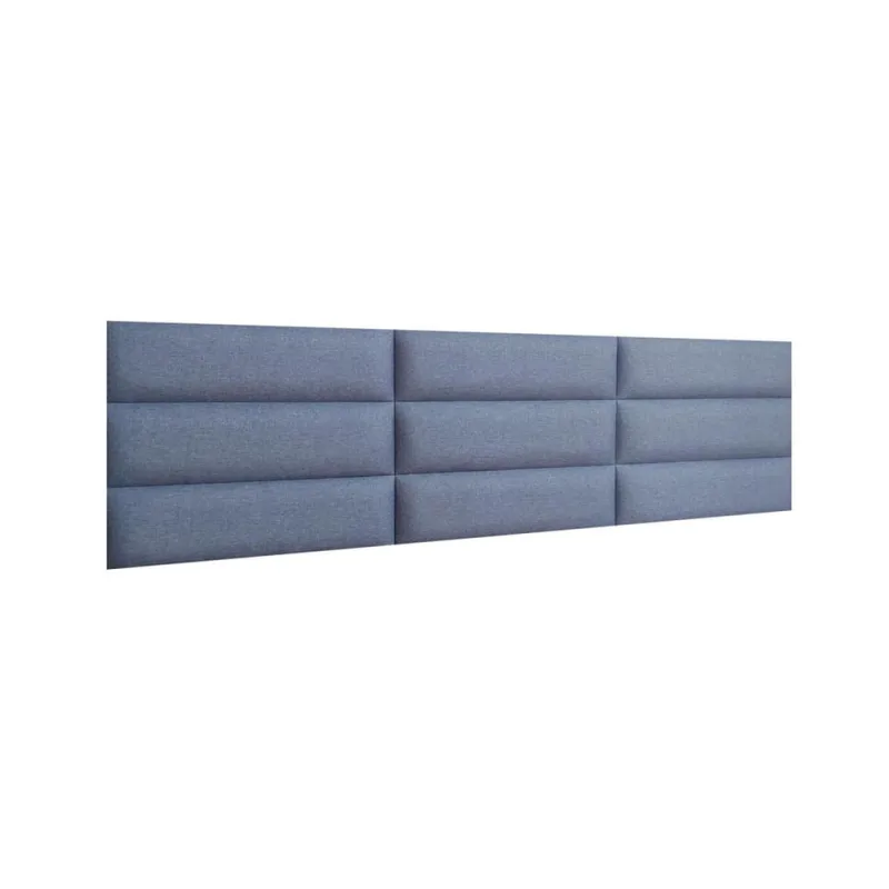Cabeceira King Placa Modular Linho Azul Estofada Adesiva - Não Disponível - Móveis