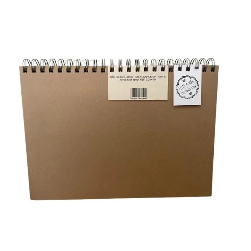 Caderno De Desenho Artístico 50 Folhas Kraf 150g Sketchbook A4