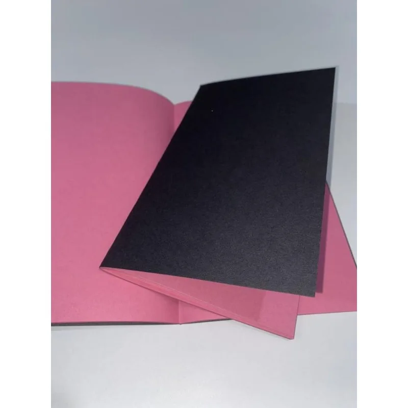 Bloco Anotação 30 Folhas Sulfite Rosa Note Color Capa Dura Preta 75g 12,5x21cm Dessin