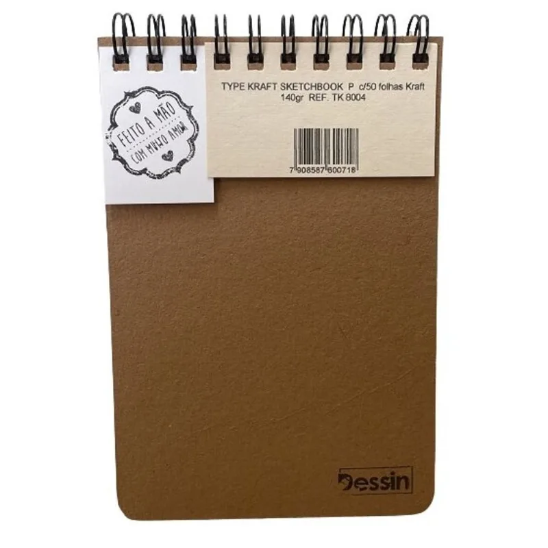 Bloco Artístico Type Sem Pauta 50 Folhas Kraft Sketchbook