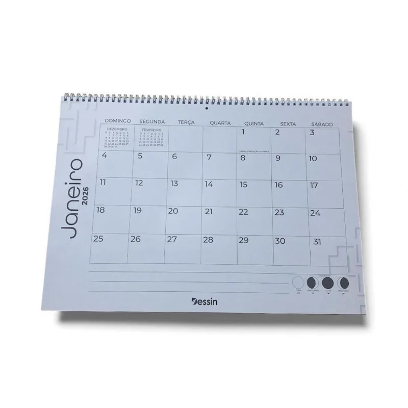 Calendário De Parede 2026 Planner A3
