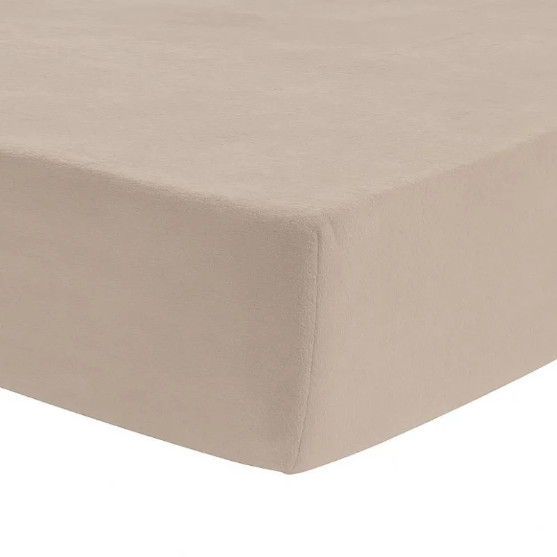 Lençol Avulso Casal com Elástico Plush Havan Casa - Bege