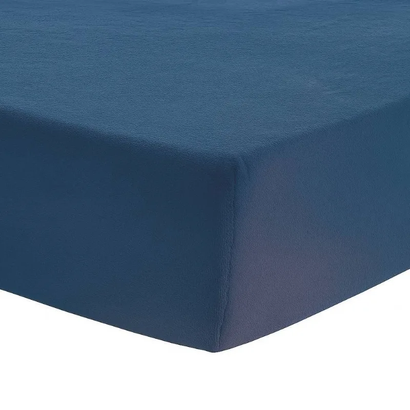Lençol Avulso Casal com Elástico Plush Havan Casa - Azul Jeans