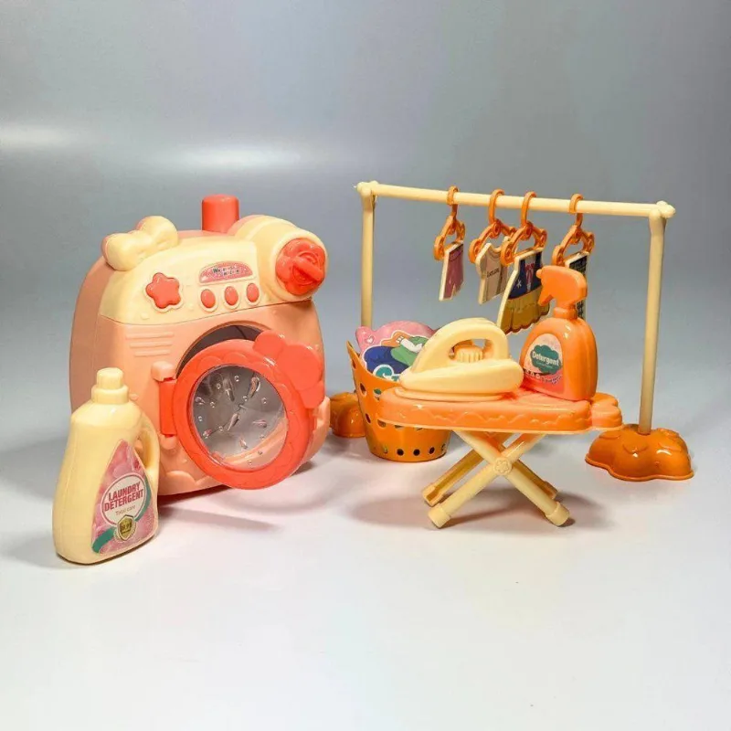 Kit Lavanderia Infantil Com Máquina De Lavar Ferro Tábua E Acessórios De Brinquedo First Bikes