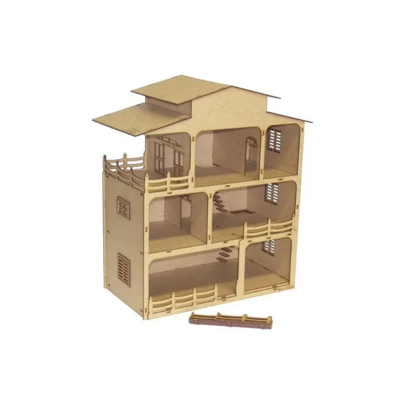 Kit Casinha De Bonecas Casa Mansão Woodplan Mdf W4000