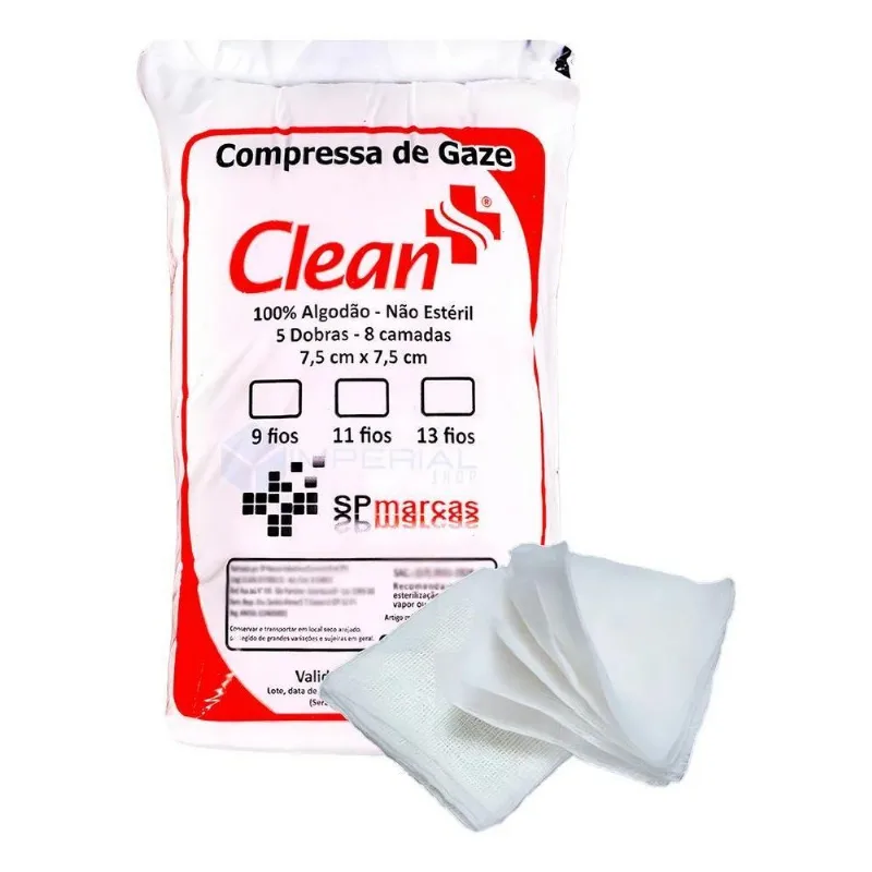 3x Compressas De Gazes 13 Fios Com 500 Unidades Pacote Curat