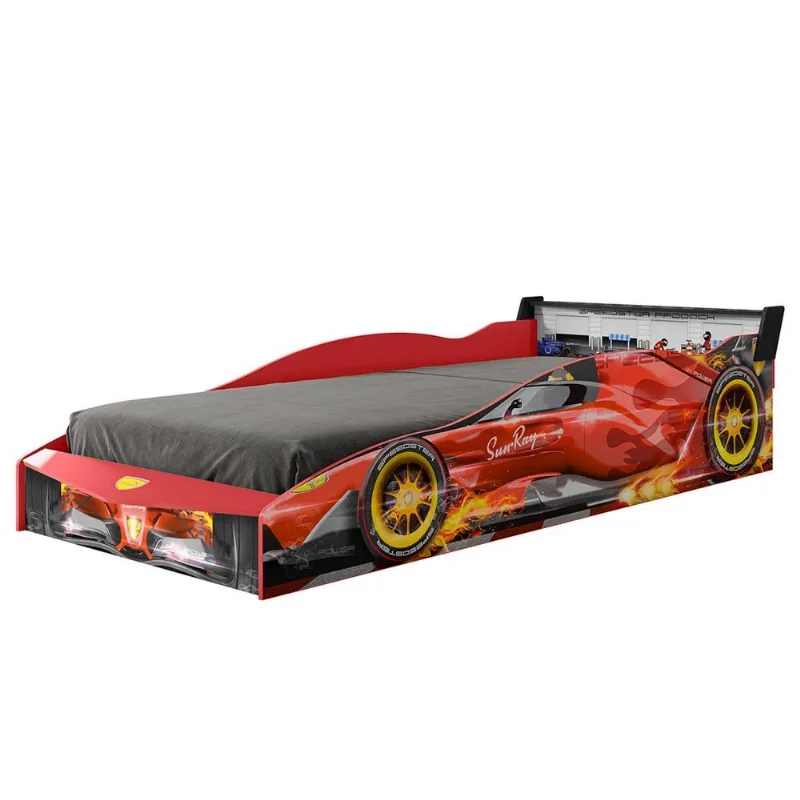 Cama Infantil Carro 100%MDF Racing Car P13 Vermelho - Mpozenato