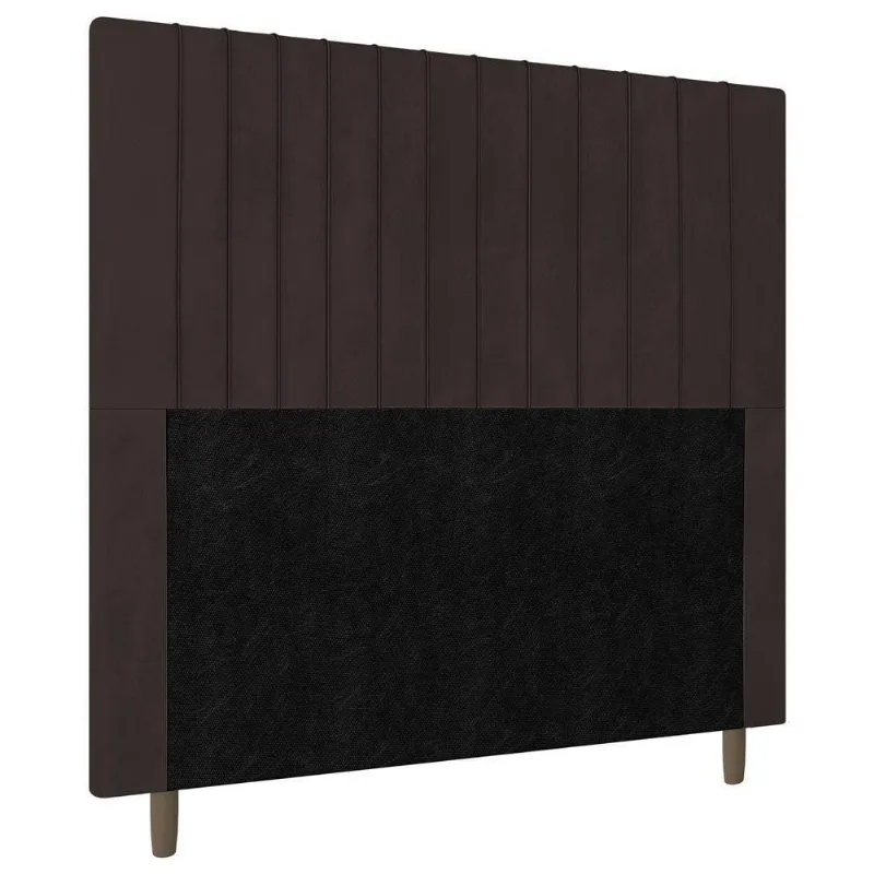 Cabeceira Cama Box Casal Queen Size Nala 160cm Veludo Marrom