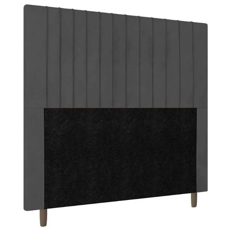 Cabeceira Cama Box Casal King Size Nala 195cm Suede Cinza