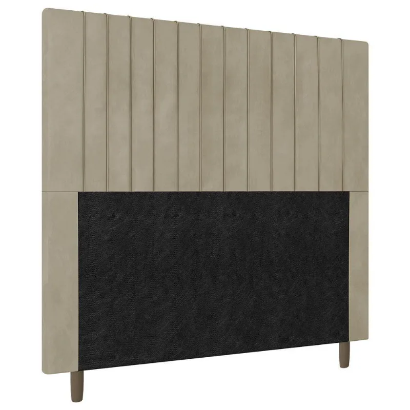 Cabeceira Cama Box Casal King Size Nala 195cm Linho Bege