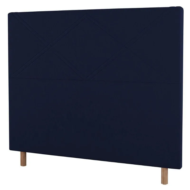 Cabeceira Cama Box Casal Queen Size Cairo 160cm Azul Marinho