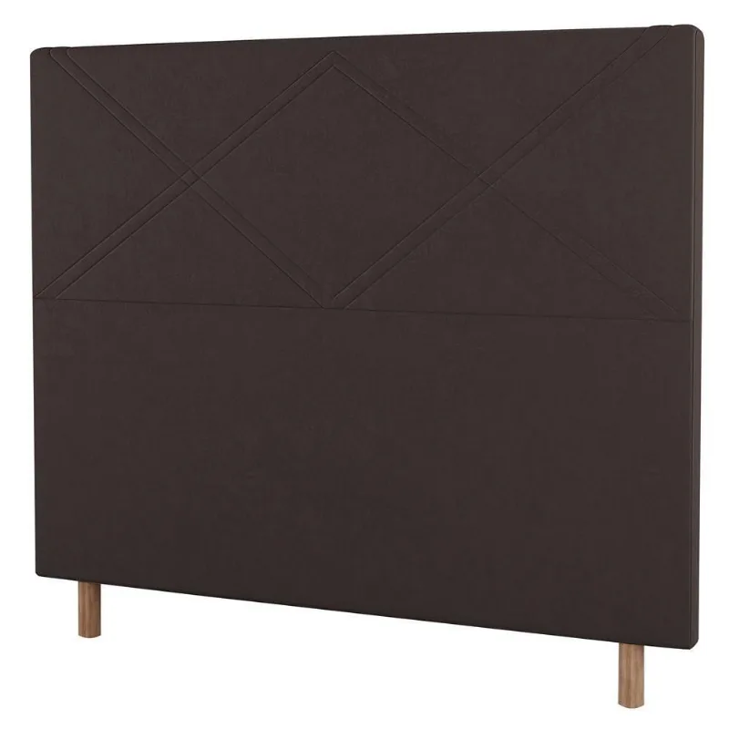 Cabeceira Cama Box Casal Queen Size Cairo 160cm Linho Marrom