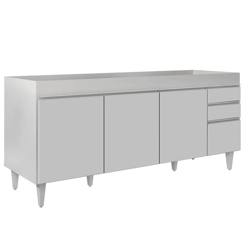 Balcão Gabinete Para Pia 180cm Sem Tampo Dallas Lumil - Preto/cinza - Mpozenato - Agro