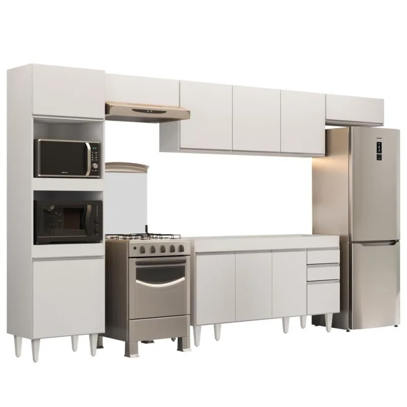 Armário De Cozinha Modulada 5 Peças Cp13 Balcão Branco - Lumil - OUTRAS - Agro