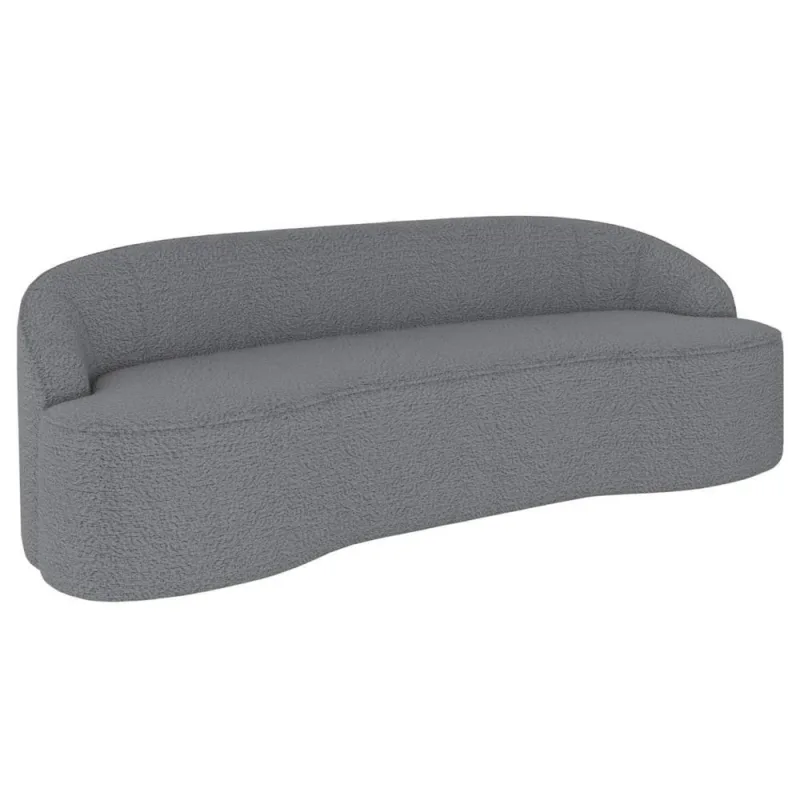 Sofá 4 Lugares Para Sala De Estar Living 230cm Theo D06 Bouclê Cinza - Mpozenato - Mpozenato
