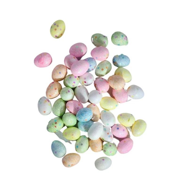 48 Mini ovinhos de Páscoa Decoração com Gliter Candy color