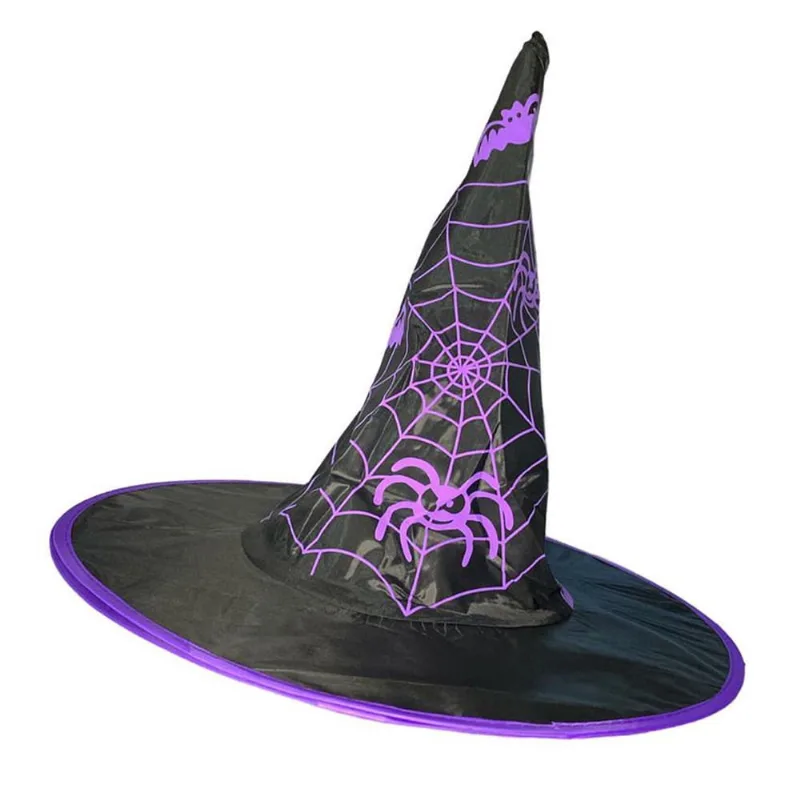 Chapéu de Bruxa Halloween Preto/Laranja 32x38,5cm