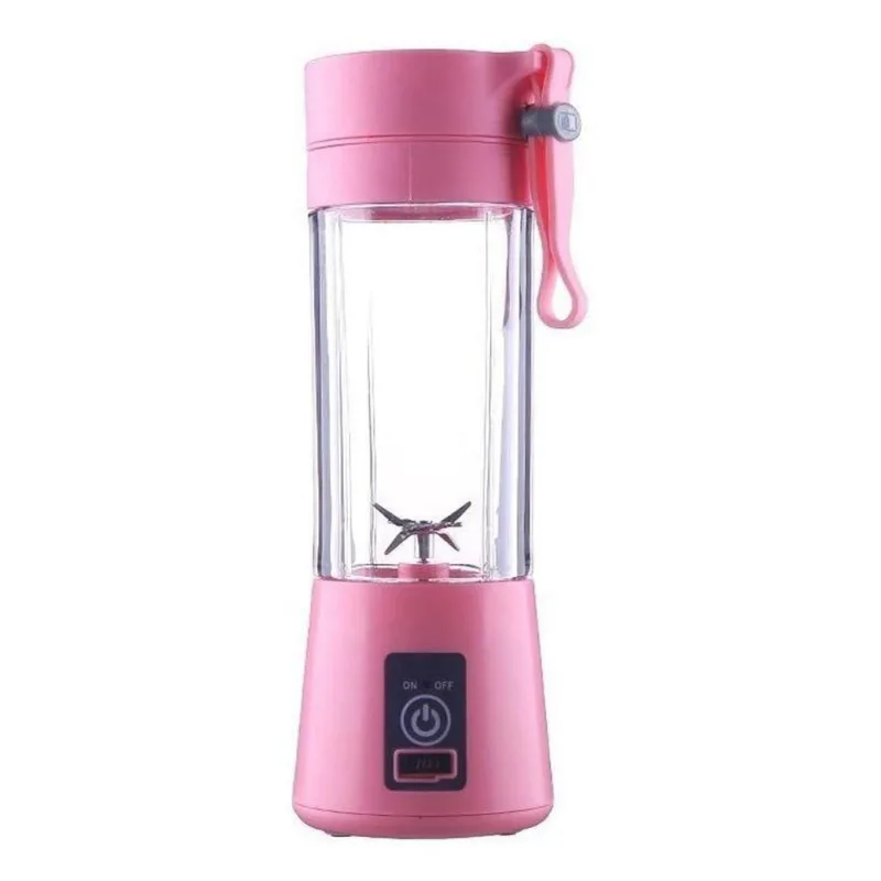 Mini Liquidificador Portátil Bateria Recarregavel - Rosa