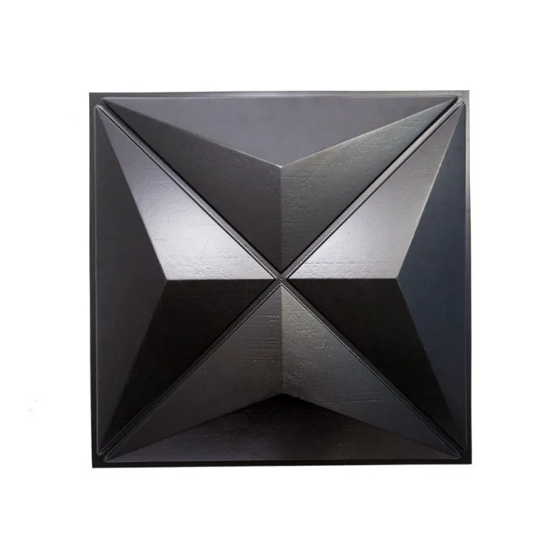 Kit 4 Placas Revestimento Parede Pvc Relevo Estrelar Preto