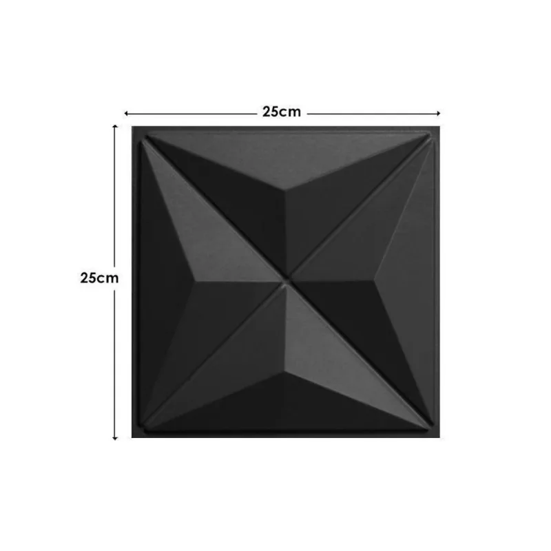 15 Placas Pvc 3D Revestimento De Parede Estrelar Preto 25 Cm