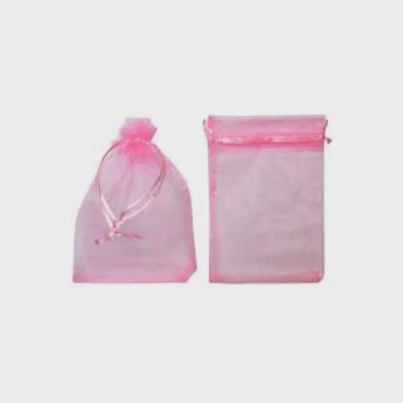 Saco De Organza 10x15cm Rosa Cl. C/10 Make