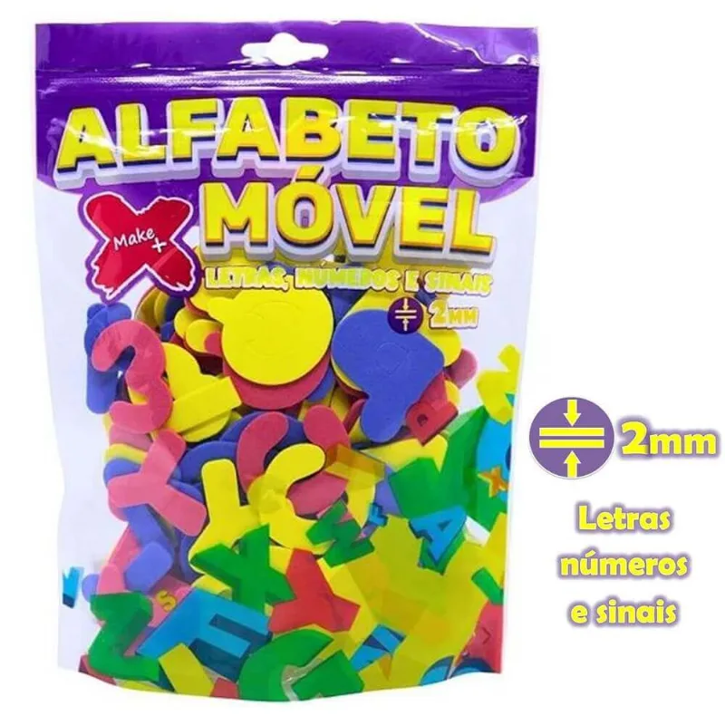 Alfabeto Movel em EVA 4cm x 2mm 150 Pecas - Make+