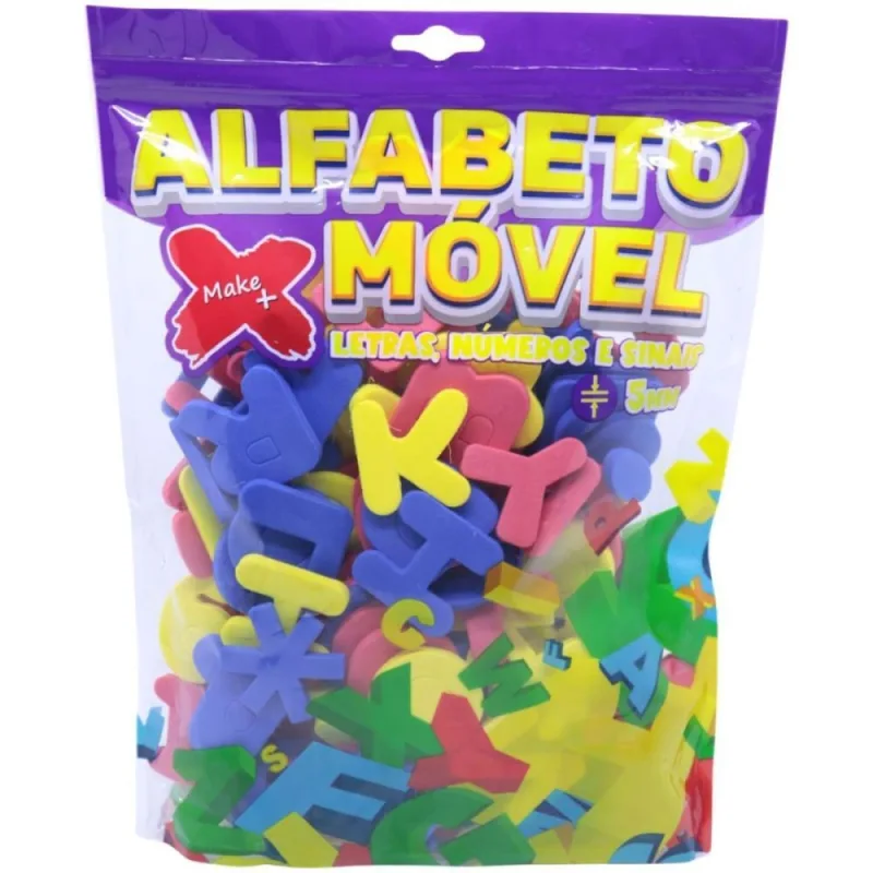 Material Didatico EVA Alfabeto Movel 4CMX5MM 150PÇ Pacote - Make+
