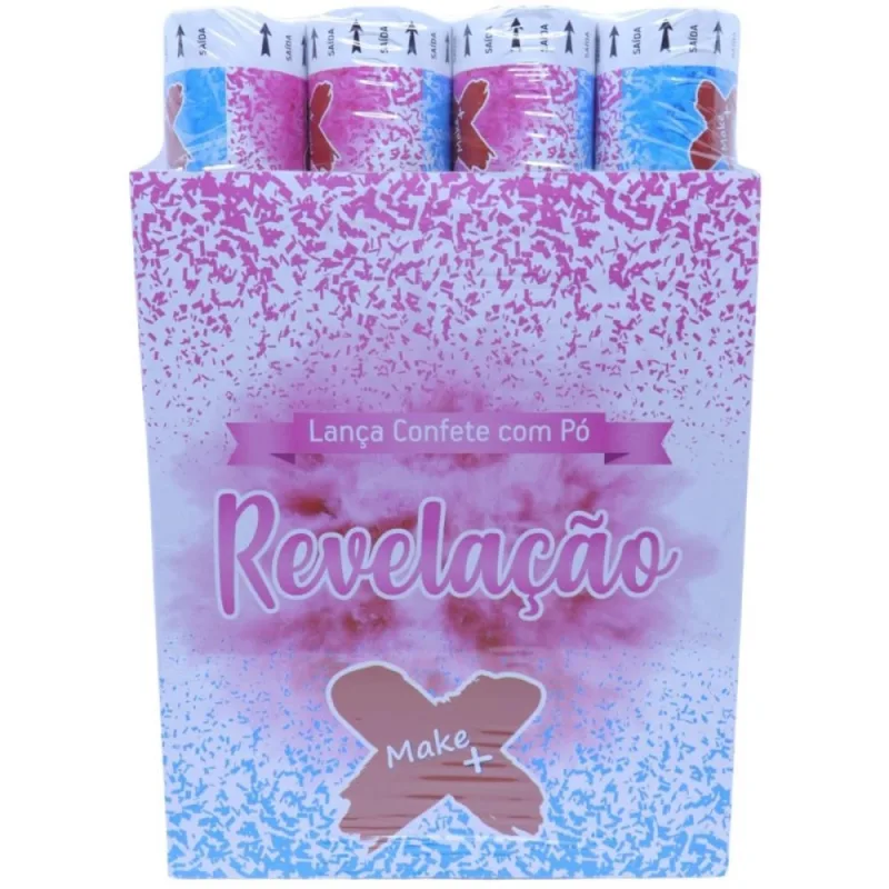 Lancador de Confete Lanca Confete C/PO RS Revelaca DP.C/12 - Make+