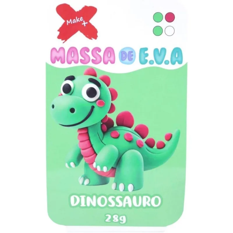 Massa Para Modelar Eva 28g 4 Cores Dinossauro