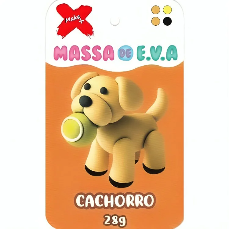 Massa Para Modelar Eva 28g 4 Cores Cachorro - LC - Brinquedos