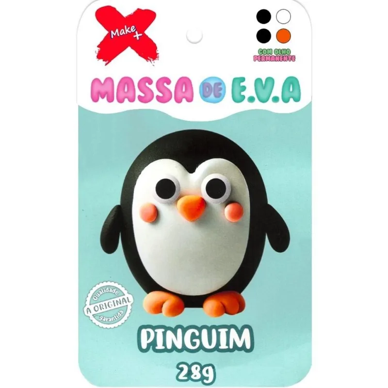 Massa Para Modelar Eva 28g 4 Cores Pinguim