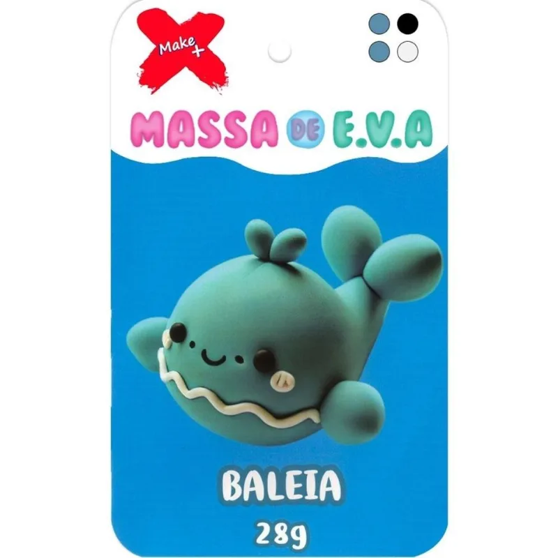 Massa Para Modelar Eva 28g 4 Cores Baleia