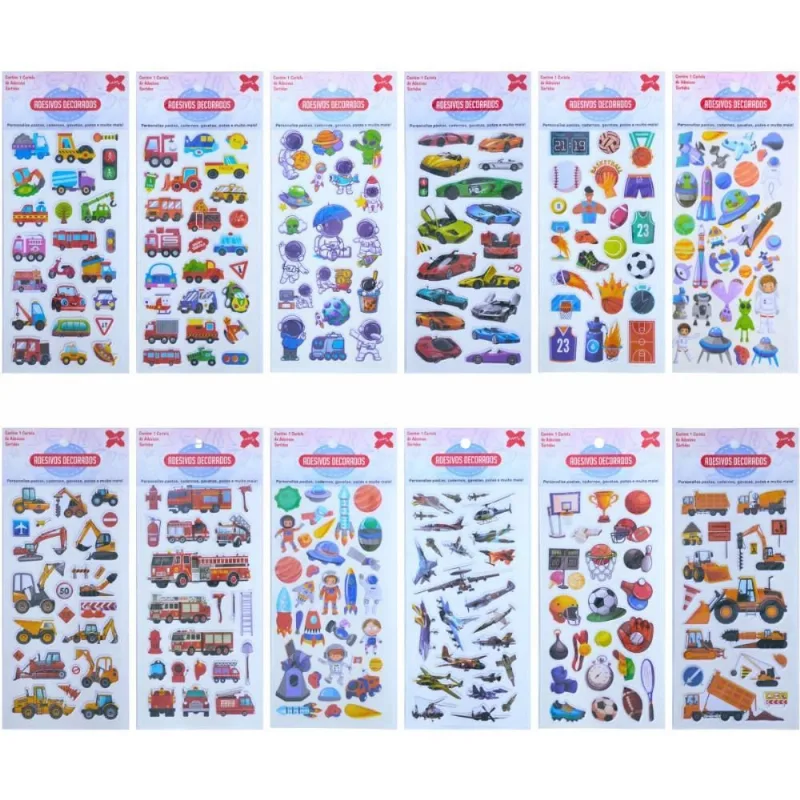 Adesivos Decorados 10X24CM. BOY KIDS Cart.sortida PCT.C/24
