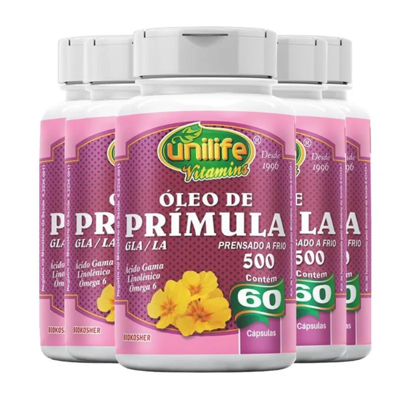 Kit 5 Óleo de Prímula 60 cápsulas Unilife