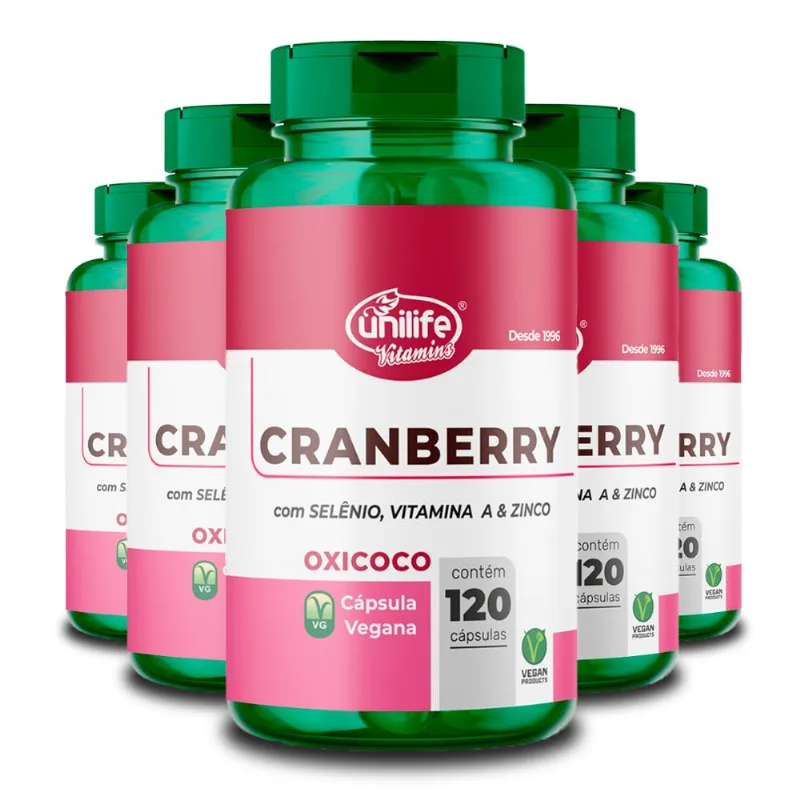 Kit 5 Cranberry 120 cápsulas Unilife