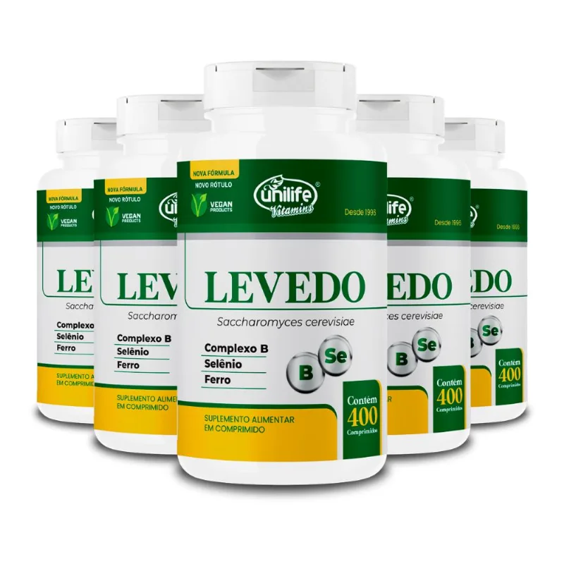 Kit 5 Levedo de Cerveja Complexo B Unilife 400 Comprimidos