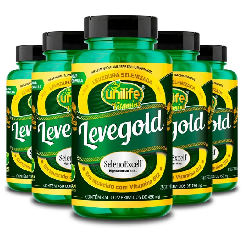 Kit 5 Levegold Unilife 450 Comprimidos 450mg
