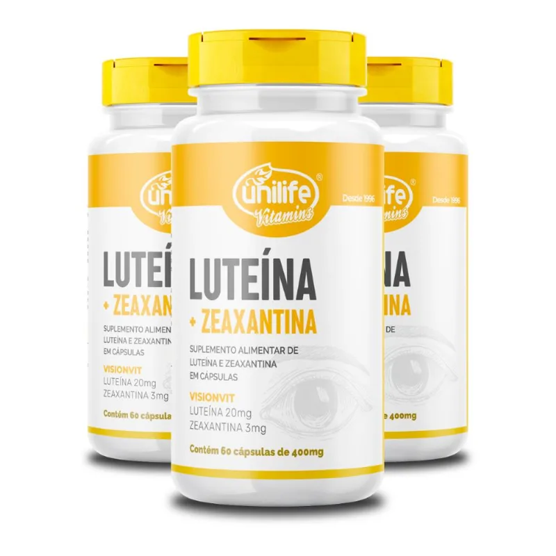 Kit 3 Luteína e Zeaxantina Unilife 60 Cápsulas