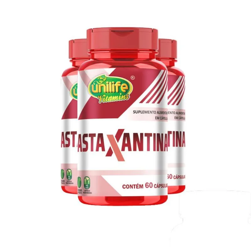Kit 3 Astaxantina 400mg Unilife 60 cápsulas