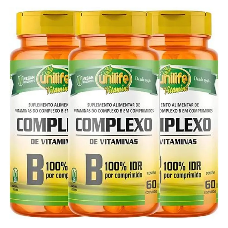 Kit 3 Complexo B 60 Cápsulas Unilife