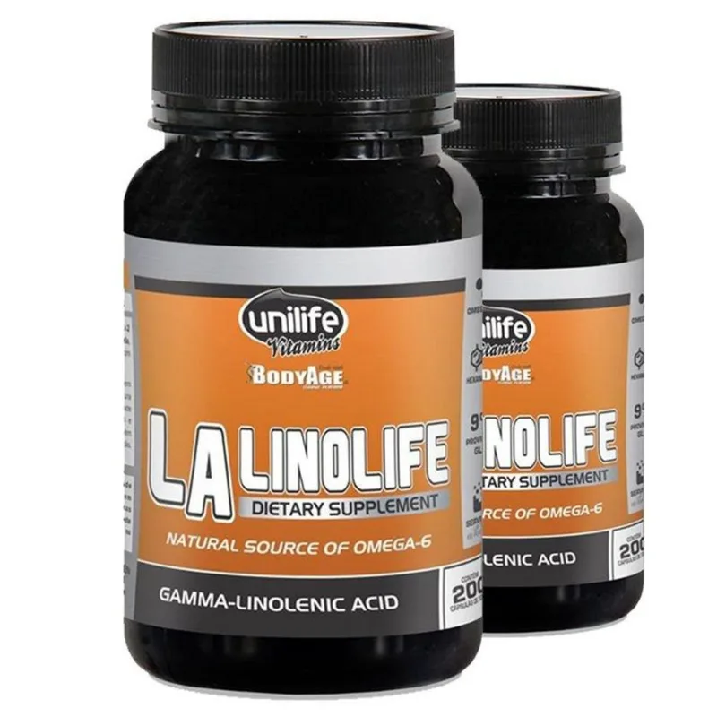 Kit 2 Óleo de Prímula Linolife LA 200 cápsulas Unilife