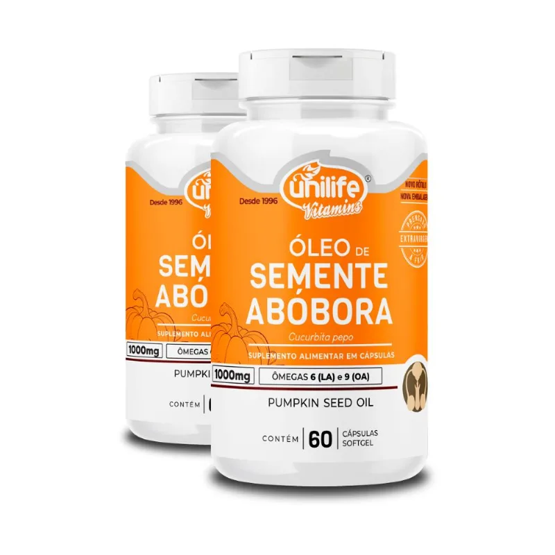 Kit 2 Óleo de Semente de Abóbora Unilife 60 Cápsulas