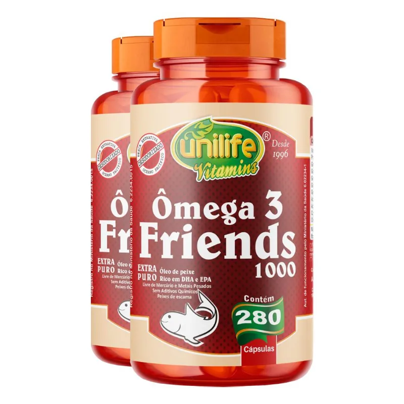 Kit 2 Ômega 3 Friends Unilife 1200mg 280 Cápsulas