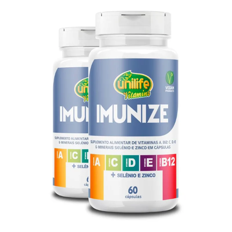 Kit 2 Imunize Vitaminas e Zinco Unilife 60 Cápsulas