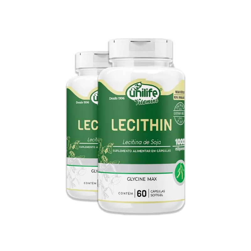Kit 2 Lecitina de Soja Unilife 60 Cápsulas
