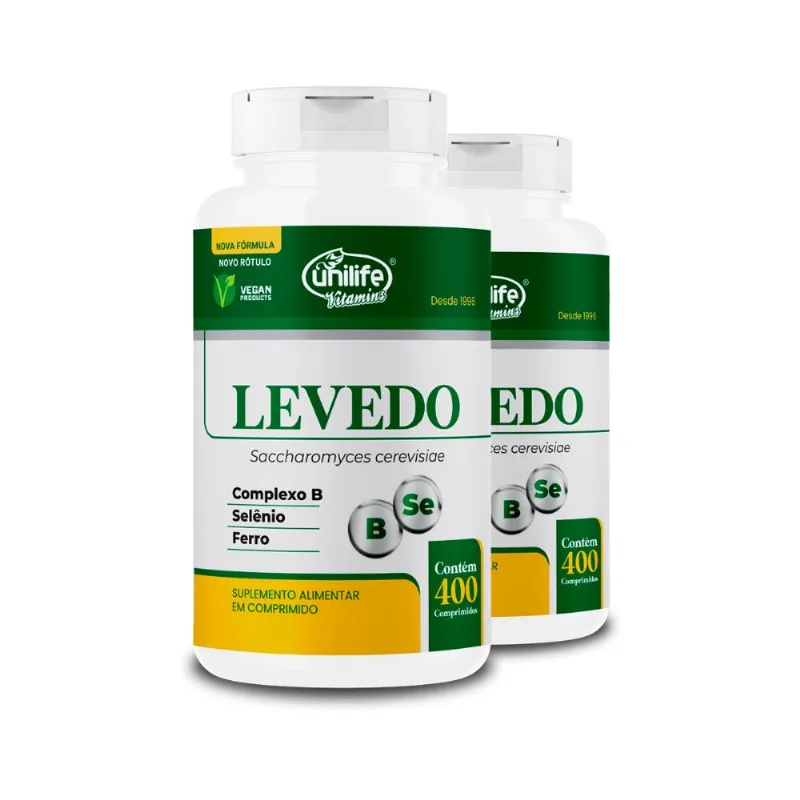 Kit 2 Levedo de Cerveja Complexo B Unilife 400 Comprimidos